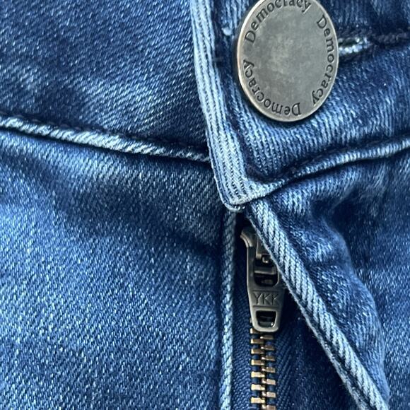 Democracy Womens Ab Technology Medium Wash Denim Raw Hem Skinny Jeans Size 6‎ - Picture 10 of 13